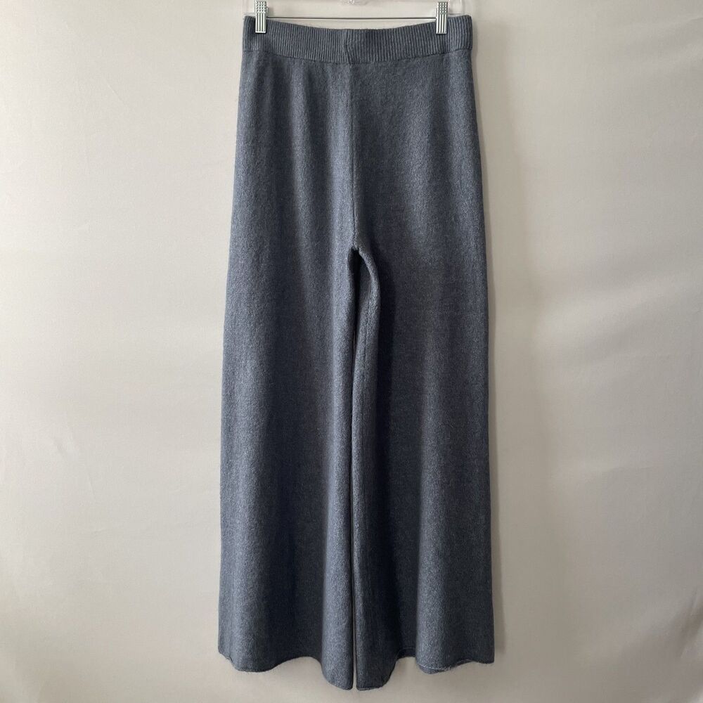 Sincerely Jules Wide Leg Knit Pull On Pants Gray Women's Size L-(C)